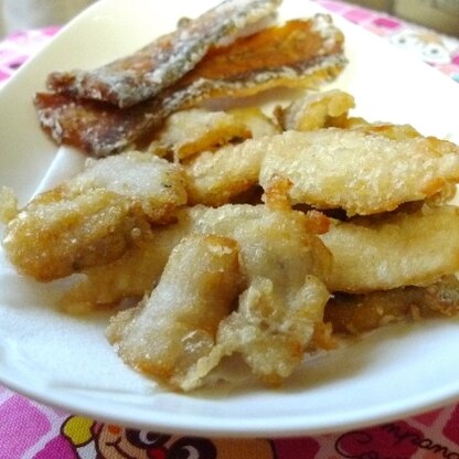 天ぷら粉はちがいますが（POPOTANKOBUさんの）
まさに！太刀魚の天ぷらがこんなにおいしいなんて！！(＊✪∀✪＊)！！
太刀魚は今まで塩焼きのみでした…